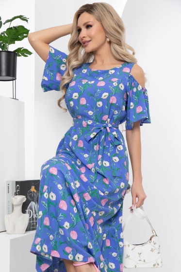 Платье "Марианна" (блю/цветы) НЬЮ П5873