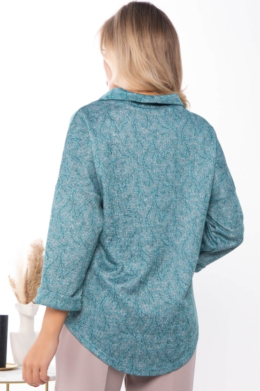 Блуза "Казимира" (изумруд/меланж) Б7473