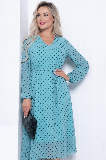 Платье "Волшебная история" (мята/горох) П7085