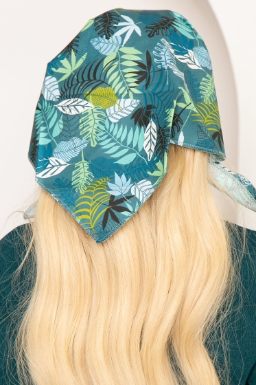 Косынка с козырьком (темная монстера) КК24