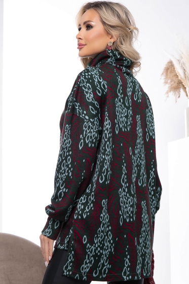 Джемпер "Ариана" (грин/принт) Б7651