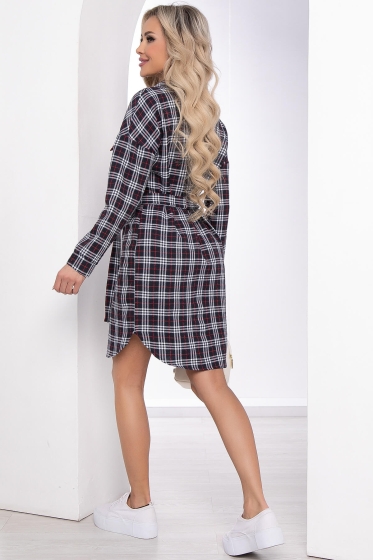 Платье "Сесилия" (темно-синее/клетка) П8409