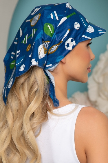 Косынка с козырьком (спорт, синяя) КК11