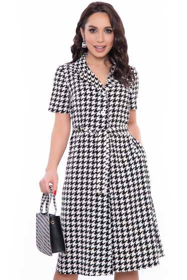 Платье-халат "Эстер" (блэк энд вайт) П3151