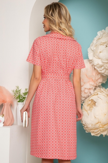 Платье "Летний мотив" (коралл) П3618