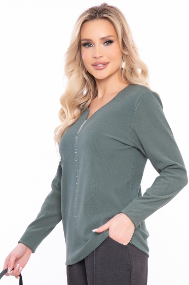 Джемпер "Прикосновение нежности" (олива) Б2986