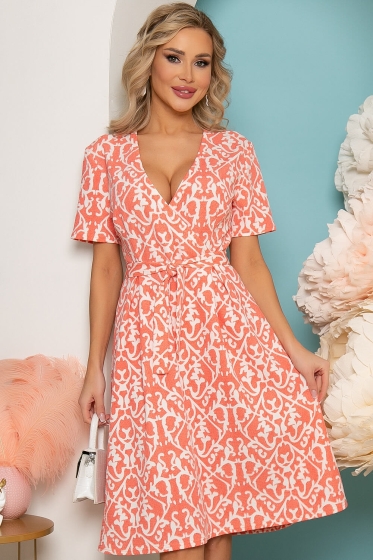 Платье "Вивьен" (коралл) П3503