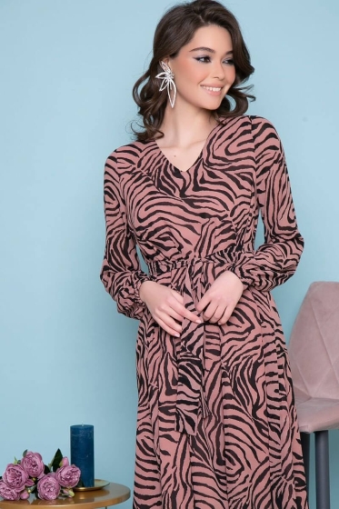 Платье "Волшебная история" (пыльная роза/блэк) П7237