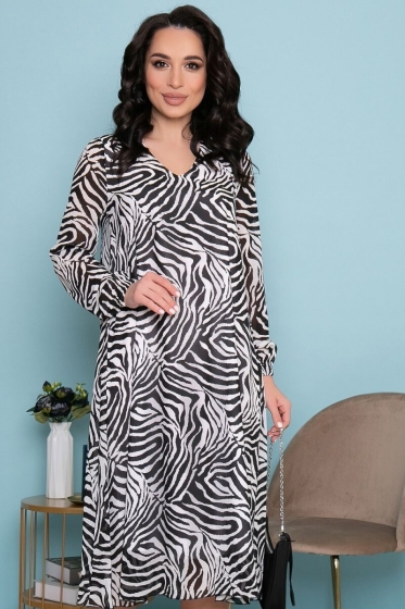 Платье "Волшебная история" (блэк энд вайт) П7239