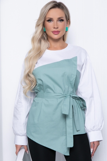 Блуза "Путь к совершенству" (фисташка) ХИТ Б7212