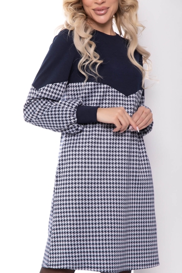 Платье "Игра на контрасте" (блю) П7946