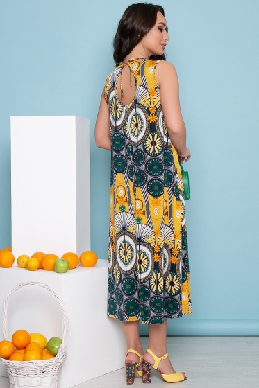 Сарафан "Чаровница" (фантазийный принт) П3295
