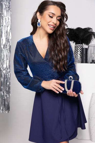 Платье "Моя прелесть" (синее мерцание) П7744