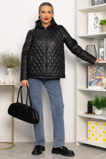 Куртка демисезонная стеганая (черная) Б14249-25М
