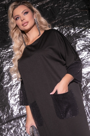 Платье "Эмели" (чёрное) П7500