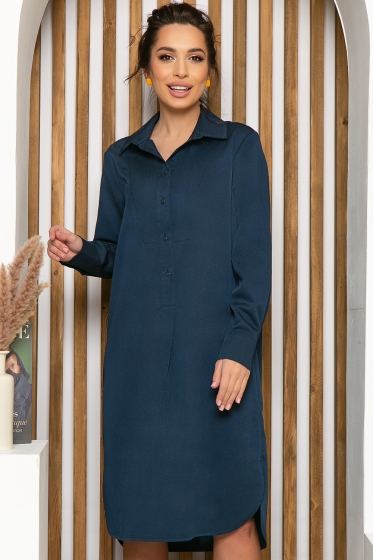 Платье рубашка "Рэйчел" (темно-синее) П4634