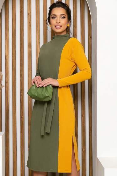 Платье "В ритме мегаполиса" (хаки) П4793