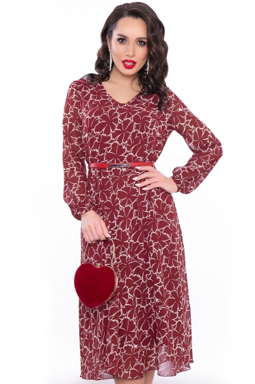 Платье "Волшебная история" (бордо) П3088
