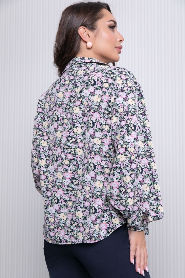 Блуза "Каролина" (темно-синяя) Б5949