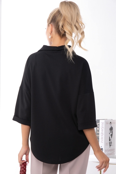 Блуза "Аста" Б7333 (чёрная)