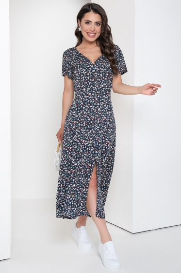 Платье "Римские каникулы" (синее) П3661