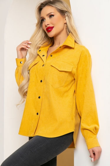 Рубашка "На пульсе моды" (горчица) Б4396