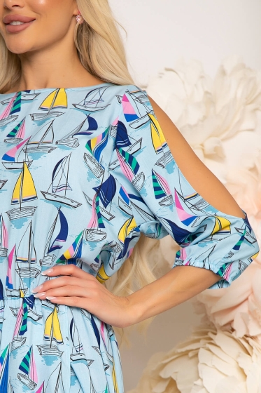 Платье "Танго вдвоём" (голубое море) П3838