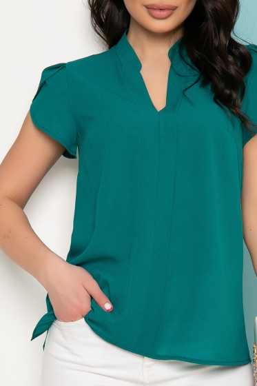 Блуза "Лепесток" (темная бирюза) Б3508