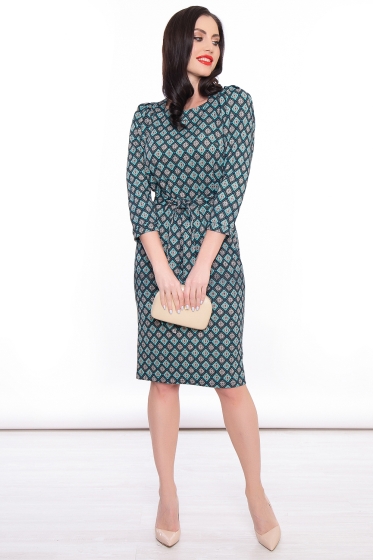 Платье "Миранда" (геометрия бирюза) П3067