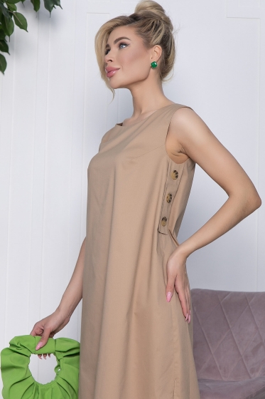 Платье Детали лета (бежевое) П10694