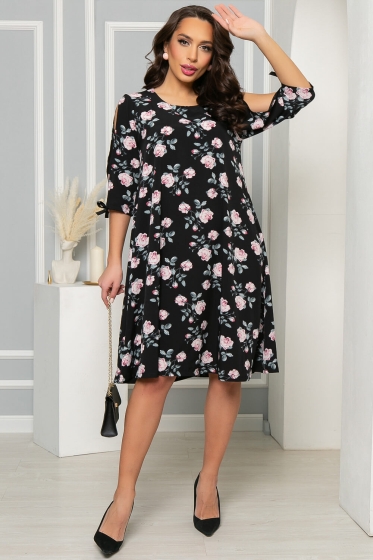 Платье "Яна" (цветы) П4863