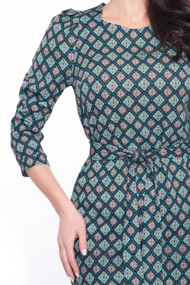 Платье "Миранда" (геометрия бирюза) П3067