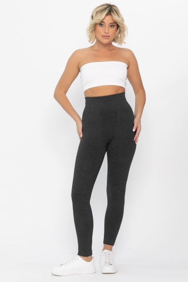 Лосины в рубчик утепленные (графит) Б14803-7М