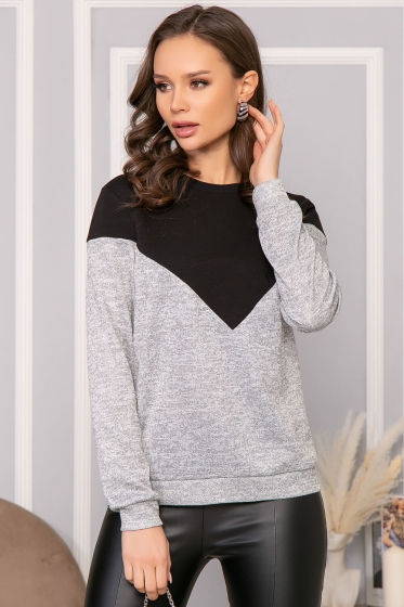 Свитшот "Спорти" (грей энд блэк) Б5033