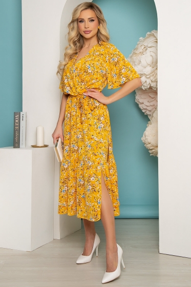 Платье "Лейла" (горчица) П3662
