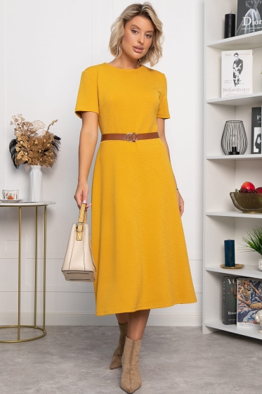Платье трикотажное Парижанка (желтое) П14334-10М