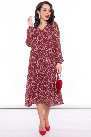 Платье "Волшебная история" (бордо) П3088