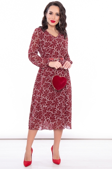 Платье "Волшебная история" (бордо) П3088