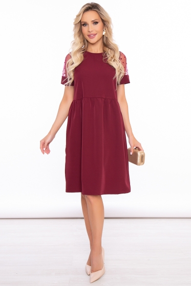 Платье "Богемия" (бордо) П3038