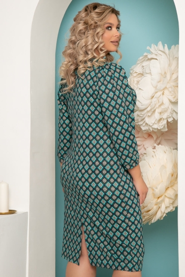 Платье "Миранда" (геометрия бирюза) П3730