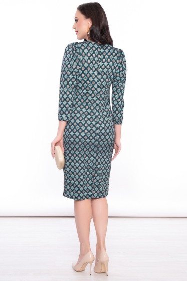 Платье "Миранда" (геометрия бирюза) П3067