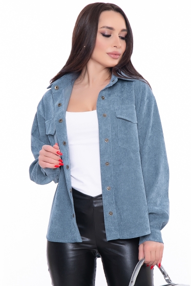 Рубашка "Будь в тренде" (пыльно-голубой) Б3161