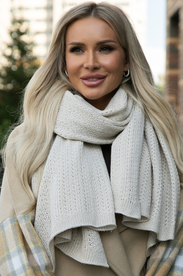 Вязаный палантин (речной жемчуг) ВП03-1М