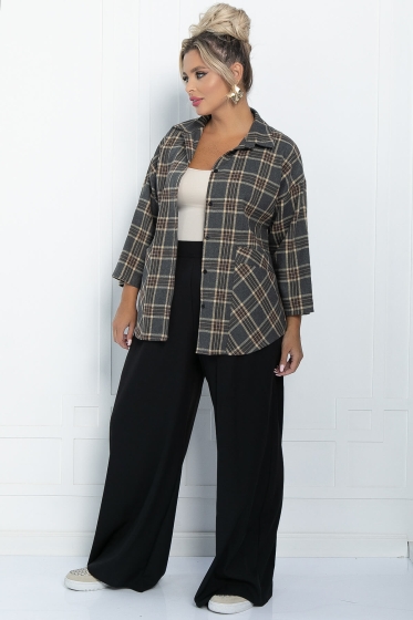 Рубашка Золушка ( серо-коричневая) Б11395