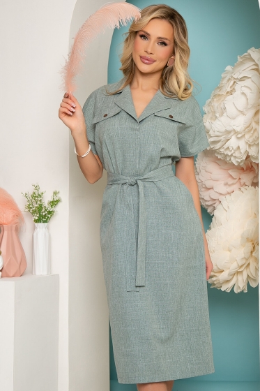 Платье "Эвелина" (олива) П3665