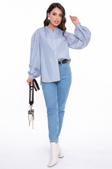 Рубашка с объёмными рукавами "Эльза" (полоска) Б2720