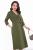 Платье "Современная классика" (горчично-зеленое) П3145