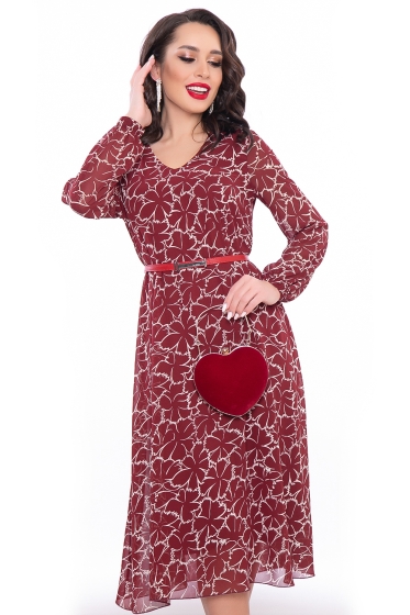 Платье "Волшебная история" (бордо) П3088