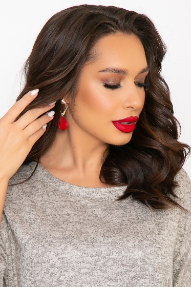 Серьги "Красный лепесток" Бижу48