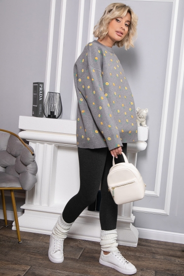 Лосины в рубчик утепленные (графит) Б14803-7М